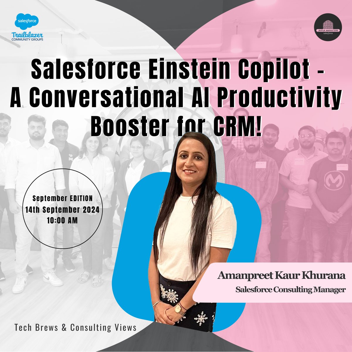 Join us for an exclusive session this Saturday (🗓️ 14th Sep) to learn 'how Salesforce Einstein Copilot can boost CRM productivity with its conversational AI abilities' with Amanpreet Singh Kaur🚀

Secure your spot early by RSVP-ing here 🔗lnkd.in/gWVA3g7r