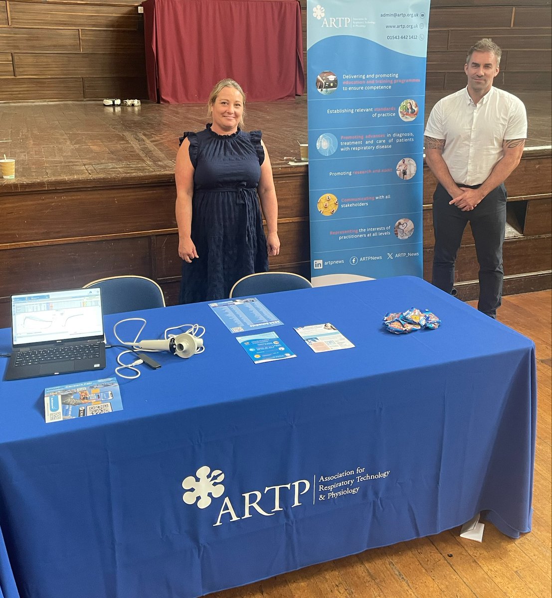 Thank you to our Workforce Members Kelly Pauley &amp; Andy Stubbington for attending the Careers Fair in Cambridge yesterday. A special thanks to @Vyaire_medical who supplied some equipment for the delegates to test too! #artp_news #respiratory #physiology