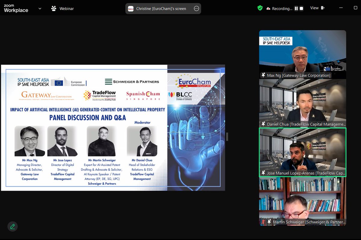 glcsg's tweet photo. Our Senior Director, Mr Max Ng, was recently invited to present on the topic "Impact of AI Generated Content on Intellectual Property (IP)."

Thank you to everyone who participated and enriched the conversation on the future of AI and IP!

#EuroChamSG #ip #AI  #gatewaylaw https://t.co/GHNNx1NhpZ