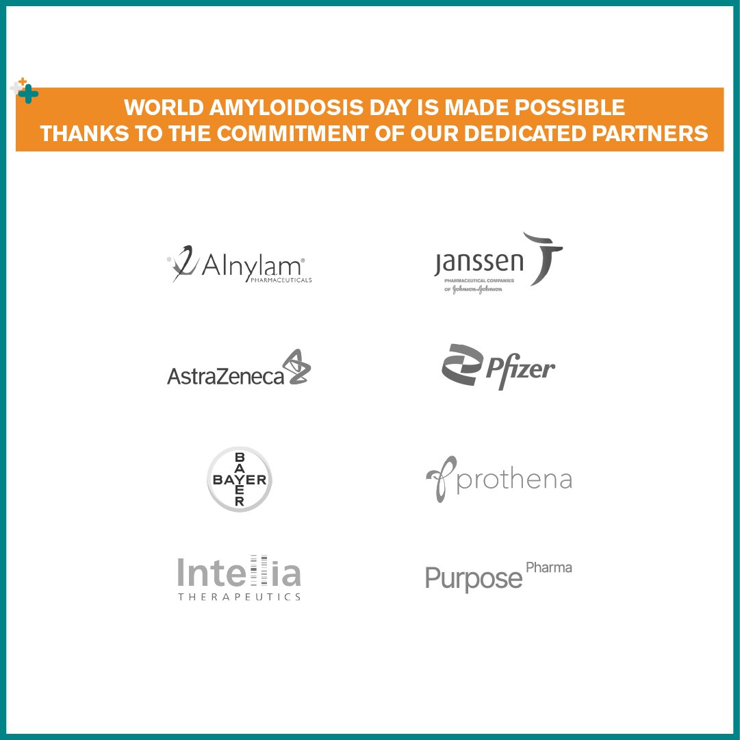 World Amyloidosis Day (@amyloidosisday) on Twitter photo Special thanks to all our sponsors who support the #WorldAmyloidosisDay and make it possible 📣🌏
<a href="/alnylam/">Alnylam Pharmaceuticals</a> <a href="/pfizer/">Pfizer Inc.</a> <a href="/astrazeneca/">AstraZeneca</a> <a href="/bayer/">Bayer AG</a> <a href="/prothena/">Nara Prothero</a> <a href="/intellia/">Intellia</a> @purposepharma 🙌🏻
#worldamyloidosisday2024 Special thanks to all our sponsors who support the #WorldAmyloidosisDay and make it possible 📣🌏
<a href="/alnylam/">Alnylam Pharmaceuticals</a> <a href="/pfizer/">Pfizer Inc.</a> <a href="/astrazeneca/">AstraZeneca</a> <a href="/bayer/">Bayer AG</a> <a href="/prothena/">Nara Prothero</a> <a href="/intellia/">Intellia</a> @purposepharma 🙌🏻
#worldamyloidosisday2024