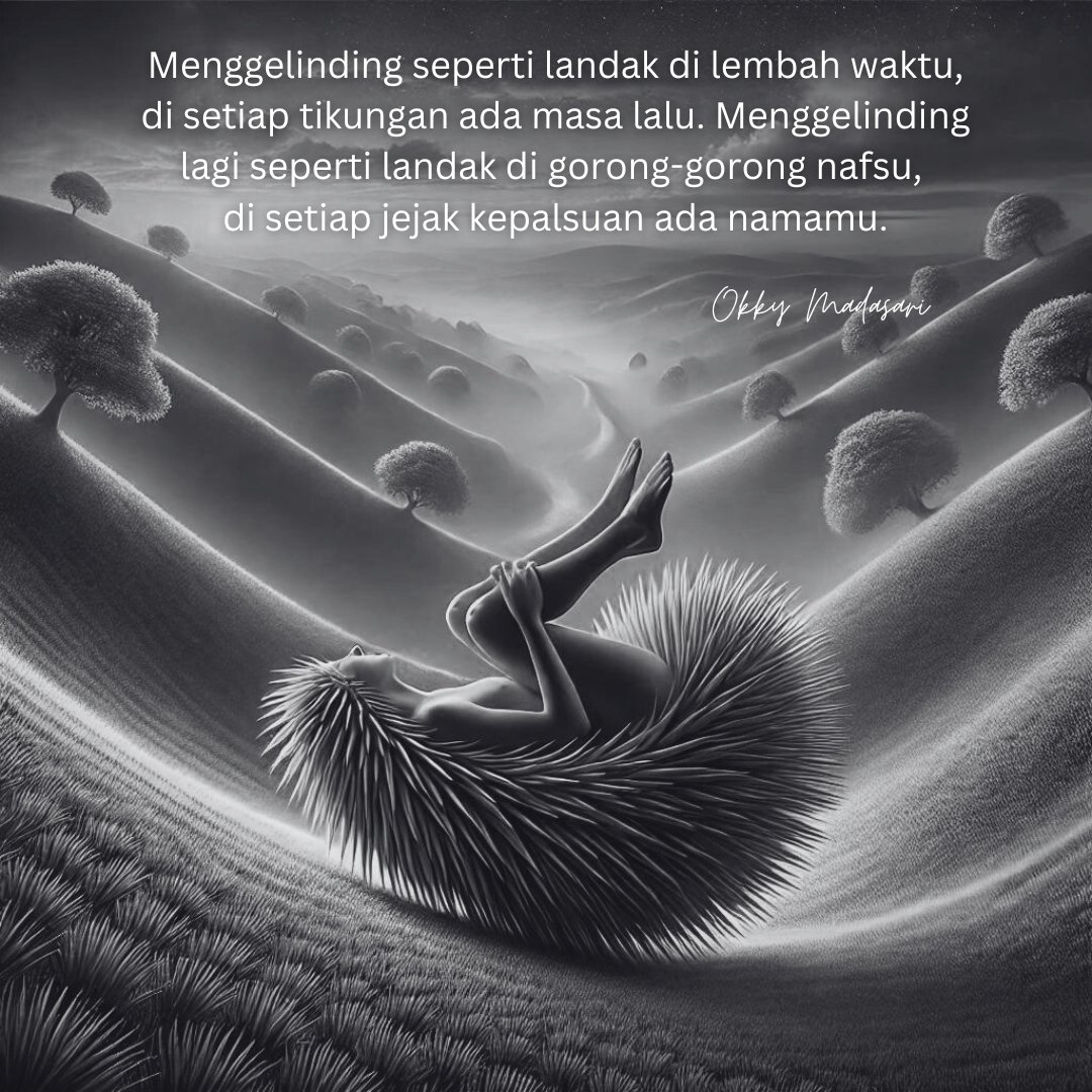 "menggelinding seperti landak"

sebuah eksperimen bahasa &amp; sastra terinspirasi fufufafa.