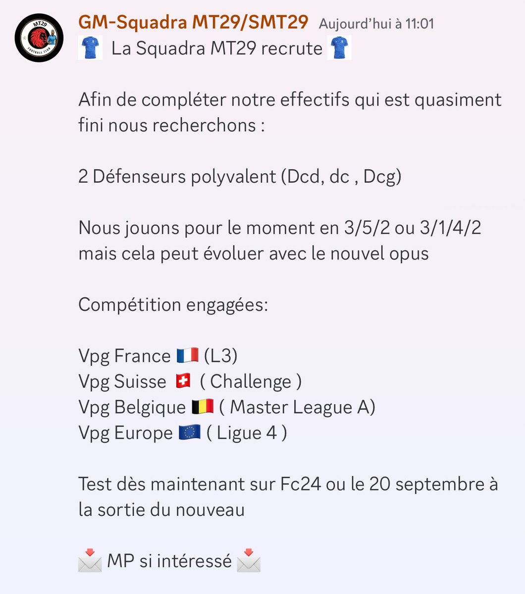 Squadra MT29 / Structure MT29 tweet media