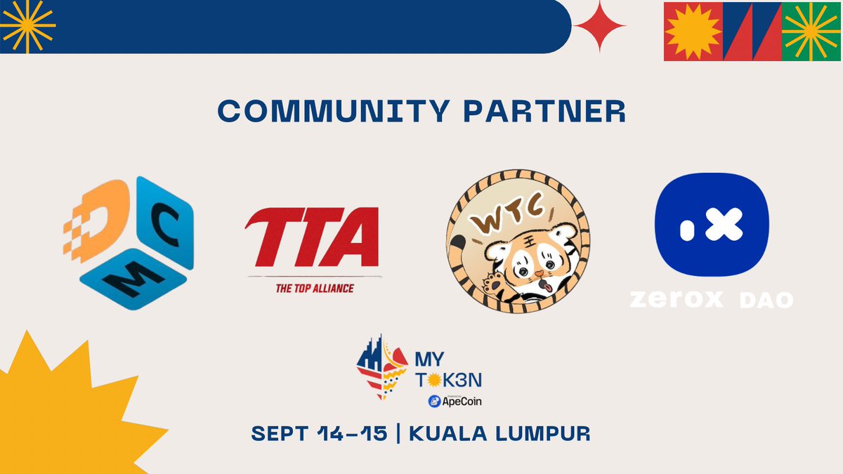 MyTokenAsia (@mytokenasia) on Twitter photo At MY Token, we believe that the strength of our event comes from the support of vibrant communities. We are proud to present the following community partners who are playing a crucial role in making this Web3 event a success.
DMC <a href="/datamallcoin/">DMC Foundation</a> is committed to building a new At MY Token, we believe that the strength of our event comes from the support of vibrant communities. We are proud to present the following community partners who are playing a crucial role in making this Web3 event a success.
DMC <a href="/datamallcoin/">DMC Foundation</a> is committed to building a new
