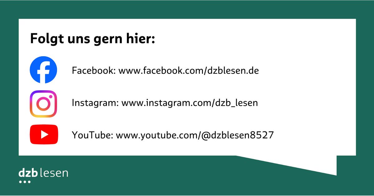 Nach 10 Jahren verabschieden wir uns von dieser Plattform. Vielen Dank für eure Treue. Ihr findet uns weiterhin auf Facebook, Instagram, YouTube. 

Wir freuen uns auf ein Wiedersehen dort. 

Euer dzb lesen