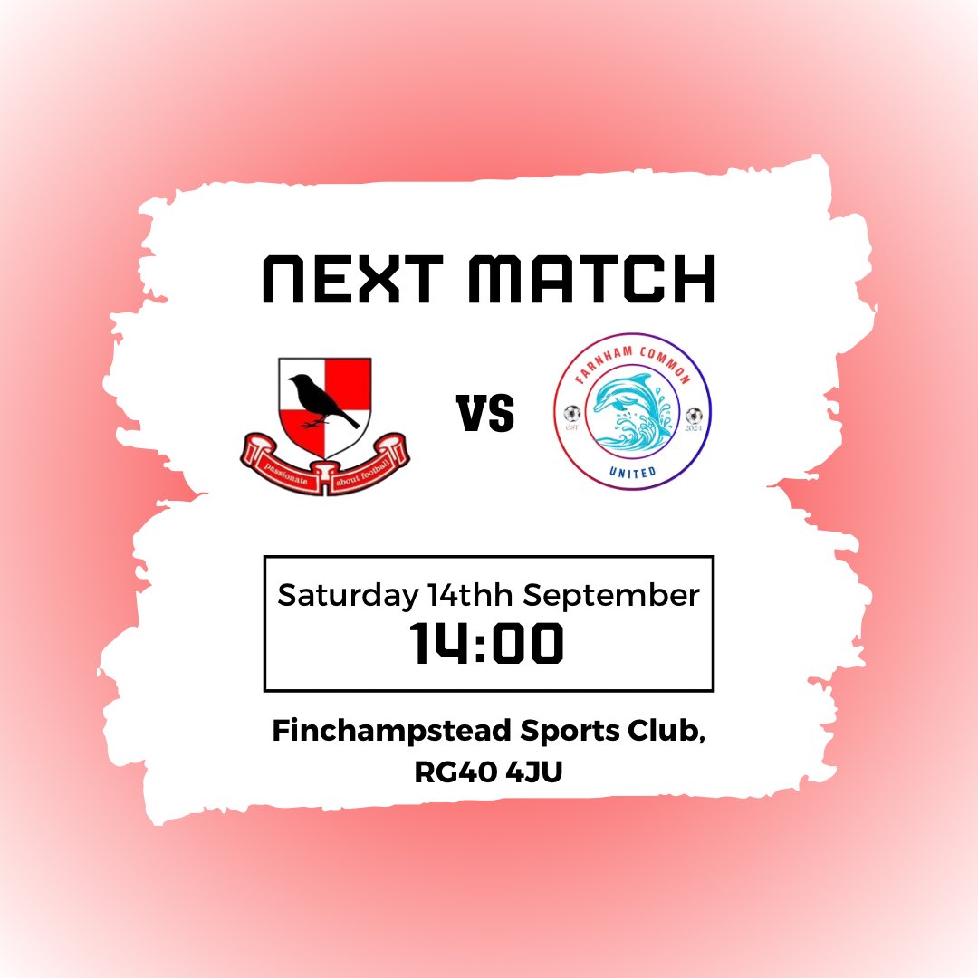 Farnham Common United (@fcufc2024) on Twitter photo Next up🚨
We travel to Finchampsted FC for our first away game of the season. We will look to put in a much better performance than last week!
📍Finchampsted Sports Club, RG40 4JU
🆚<a href="/Finch_FC1/">Finchampstead FC</a> Dev
⏰2PM kick off! Next up🚨
We travel to Finchampsted FC for our first away game of the season. We will look to put in a much better performance than last week!
📍Finchampsted Sports Club, RG40 4JU
🆚<a href="/Finch_FC1/">Finchampstead FC</a> Dev
⏰2PM kick off!