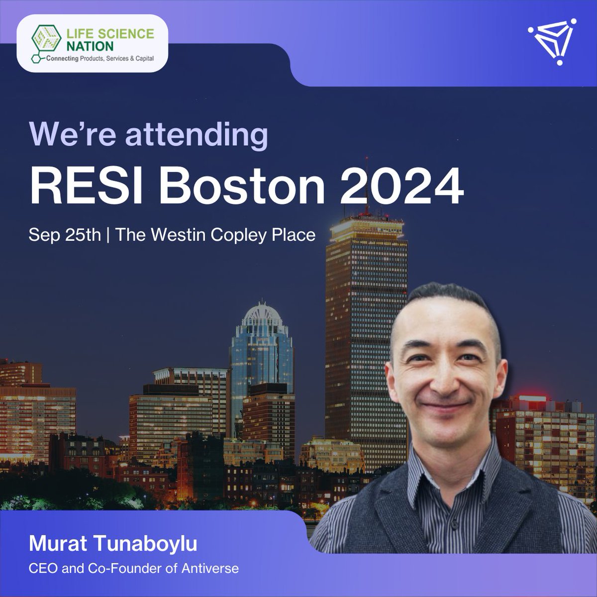 <a href="/AntiverseHQ/">Antiverse</a> will be partnering at RESI Boston #RESIBOSTON ! Send us a meeting request at hubs.la/Q02PjH500. 

We design antibodies for challenging targets. 

#biotech #pharma