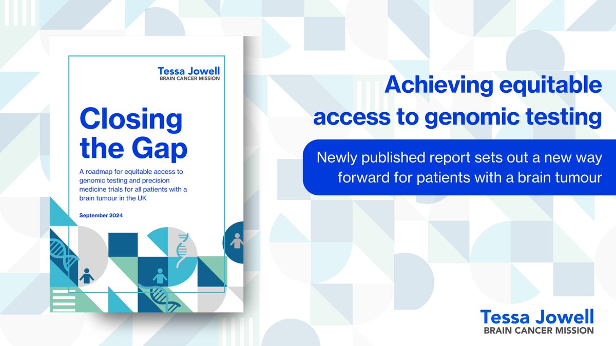 We are proud to share our new report setting out the future of genomic testing for patients with a brain tumour.  The report highlights the inequity of access to key tests, challenges in the pathway and lays out clear recommendations. Click to read ➡️ bit.ly/3Xlc3e2