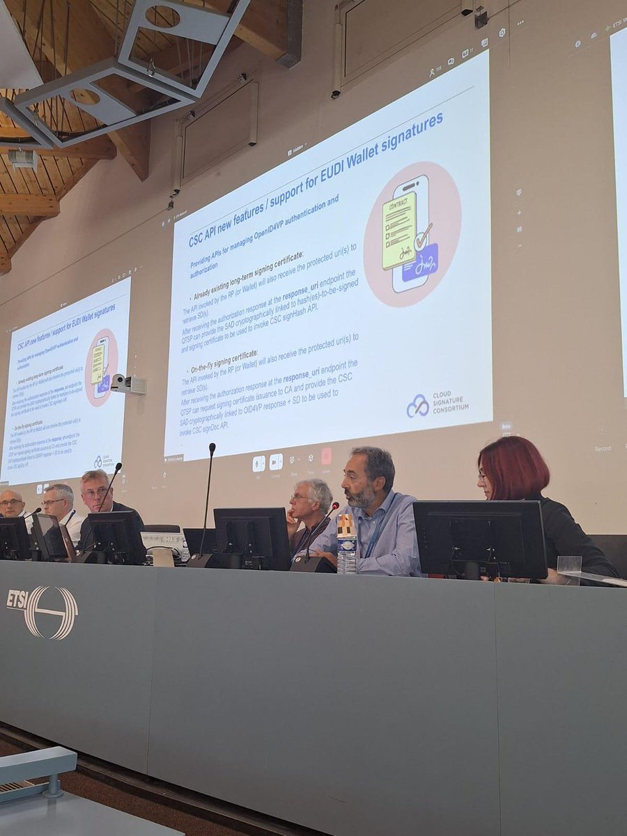 📢 INFOCERT leading the way at the ETSI/CEN workshop on key standards for #eIDAS2 in Sophia Antipolis, during the main standardization event of the year, a crucial milestone for the evolution of eIDAS 2. 🚀

<a href="/ETSI_STANDARDS/">ETSI</a> <a href="/Standards4EU/">CEN and CENELEC</a>

#digitalsignatures #EUDIWALLET