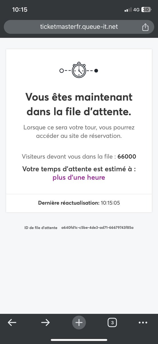 DkStar649's tweet photo. @TicketmasterFR vraiment on vous aime mais il y a des moments vous dégoûtez. 
2h d’attente pour une vente de billets qui va ce solder par devoir acheter 400€ la place a des mecs qui achètent les billets par 20 un pur plaisirs. https://t.co/r1AEF5rfOY