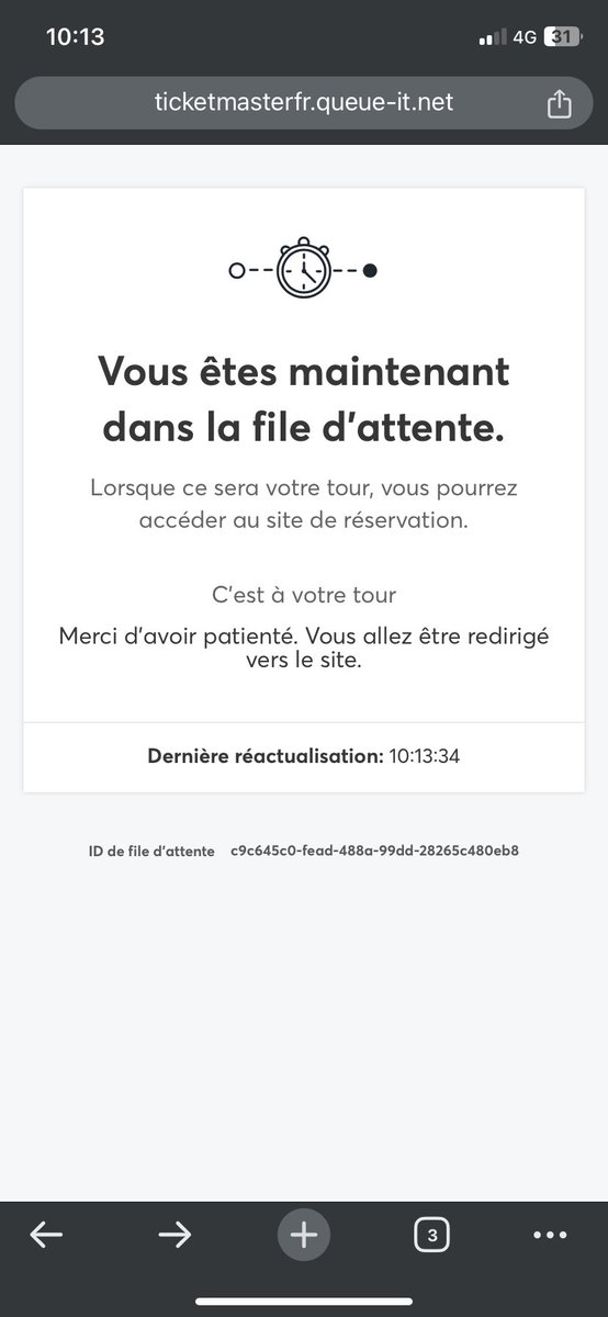 DkStar649's tweet photo. @TicketmasterFR vraiment on vous aime mais il y a des moments vous dégoûtez. 
2h d’attente pour une vente de billets qui va ce solder par devoir acheter 400€ la place a des mecs qui achètent les billets par 20 un pur plaisirs. https://t.co/r1AEF5rfOY