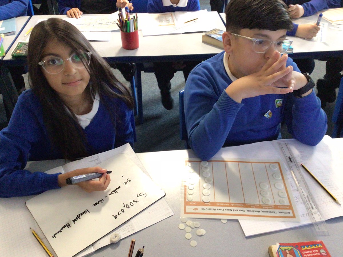 In Maths, 6S have been using counters and place value charts to read and write numbers up to 10,000,000.
