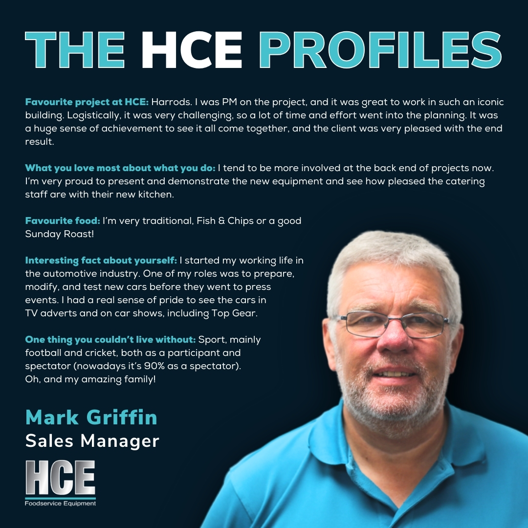 Meet Mr Mark Griffin, Sales Manager at HCE! Discover more about Mark, his current journey with HCE, plus his intriguing background before he shifted gears into the Foodservice Equipment industry.

#meettheteam #dreamteam #behindthescenes #gettoknowus #employeespotlight