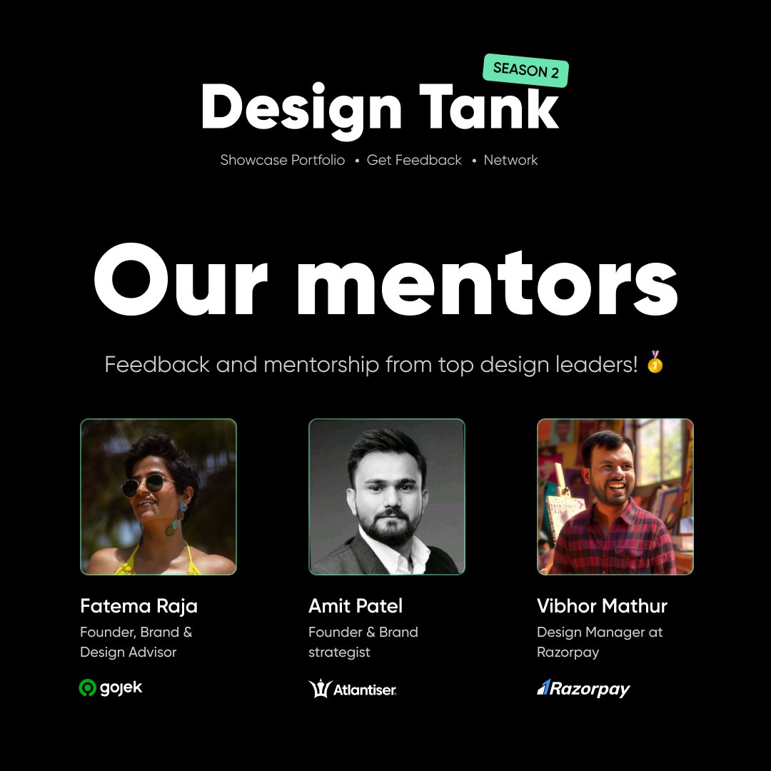 2sraval's tweet image. Visual Designers, our upcoming meetup in Bangalore is tailor-made for you!

#visualdesigners #visualdesign #BrandDesign #BrandDesigner #MarketingDesign #MarketingDesigner #DesignMeetup #designindia #designcommunity

Link to find details and apply. 👇
bit.ly/design-tank-2