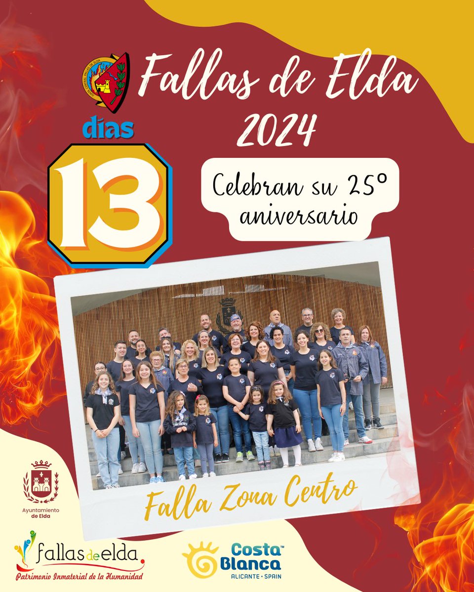 🔔 ¡Faltan 13 días para las Fallas! 🔔

FZC planta en C/Juan Carlos 

#JuntaCentralFallasElda #FallasElda #EldaenFallas #elda #madeinelda #JuntsMolemMés #FallesUNESCO #SomPatrimoni #fallas #fiestadelfuego #alicante #valencia #comunidadvalenciana #fallascv