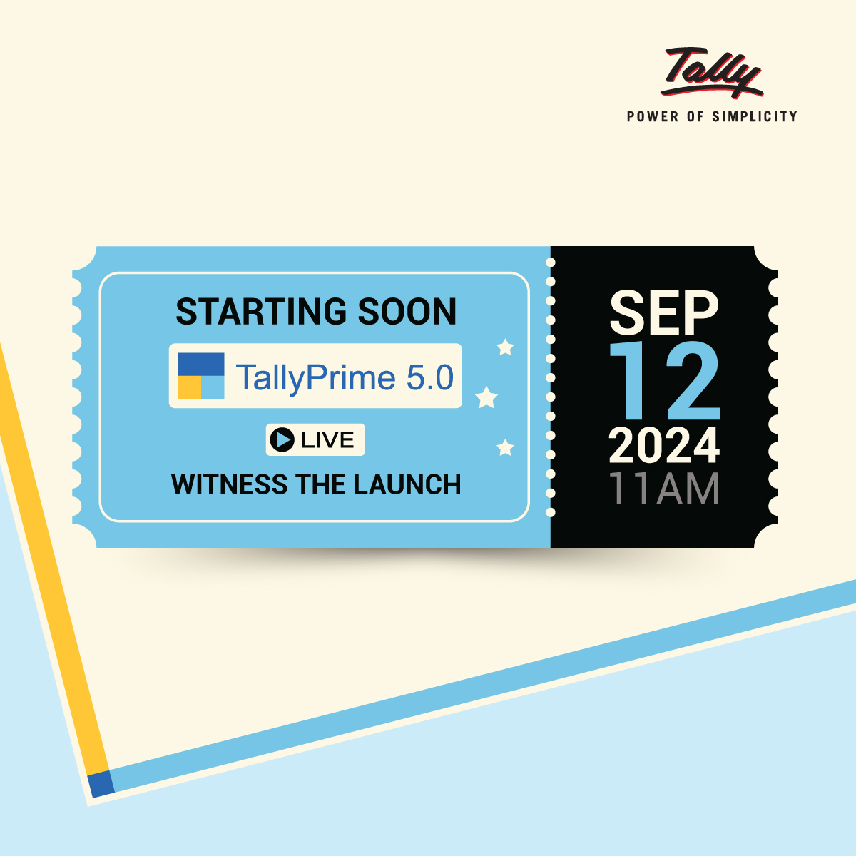 tallysolutions's tweet image. Join us for the Launch of TallyPrime 5.0 at 11am, starting soon! bit.ly/3MxiFRu

Get ready to experience the future of business management with TallyPrime 5.0!

#TallyPrime #TallyPrime5point0 #TallySolutions #TechEvent #RegisterNow #LaunchEvent #Upgrade #NewUpdate