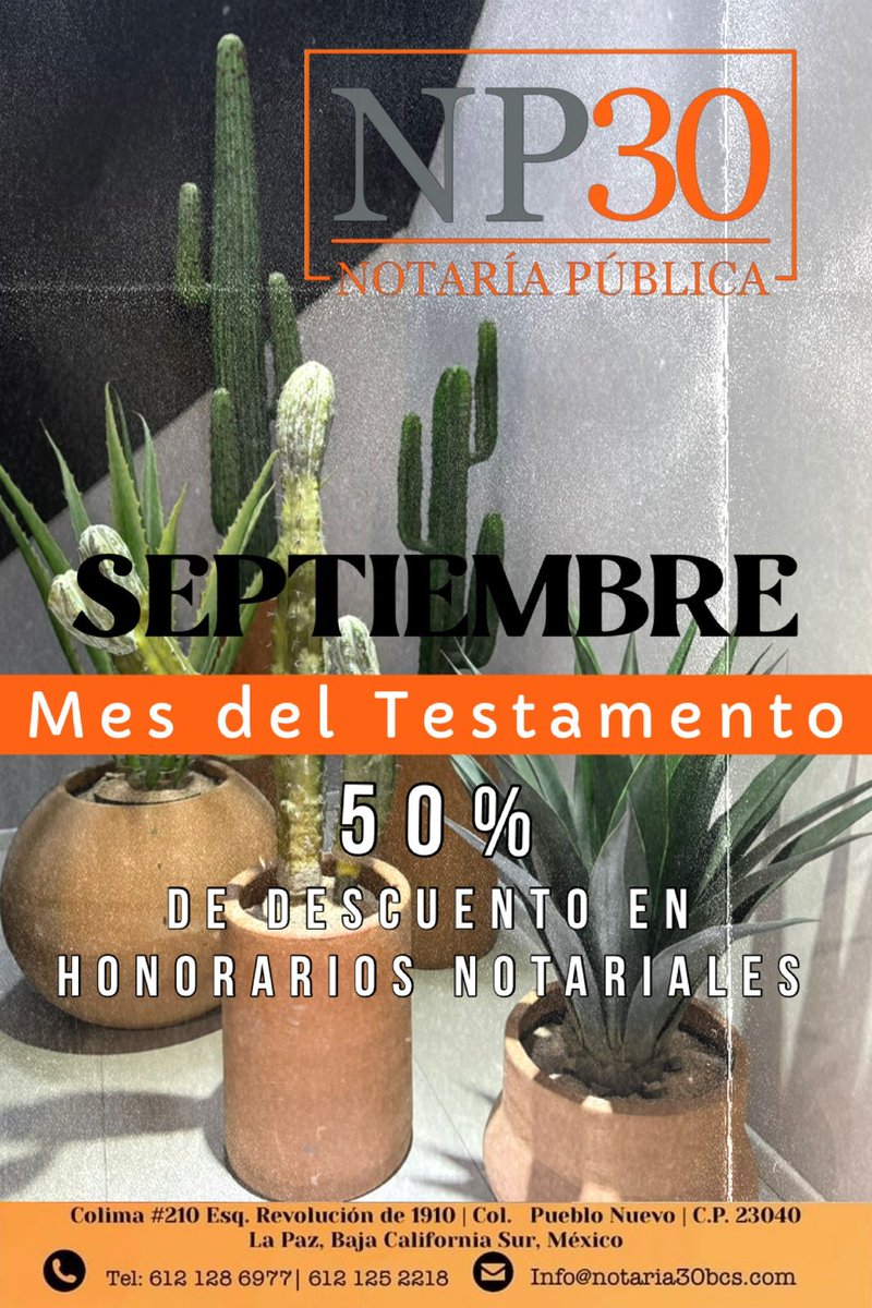 Es #SeptiembreMesDelTestamento podemos asesorarte en como realizarlo, es fácil y rápido. 
Deja bienes, no problemas