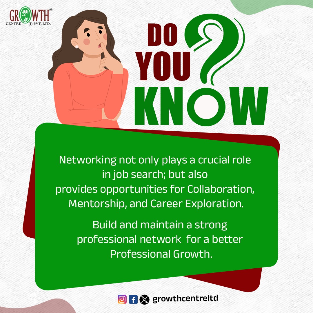 growthcentreltd's tweet image. Networking does more than just help you find a job Start Growing your Network Today for a Brighter Tomorrow! 💼🌐
#NetworkingPower #CareerSuccess #GrowthCentre #growthcentreservices #networking #GrowthCentrechembure #CareerExploration