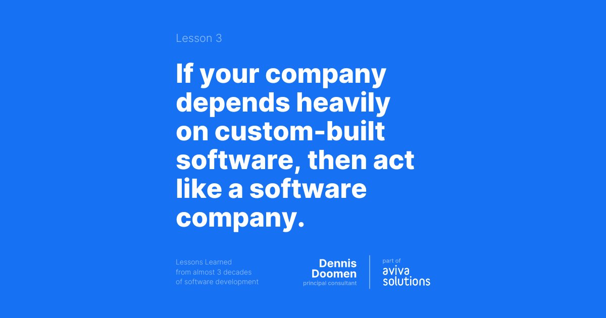 I've seen too many companies whose core business heavily depends on custom-built software but still treat their development department as a cost center instead of realizing that they’ve become a software development organization that needs a different mindset. Given that the...