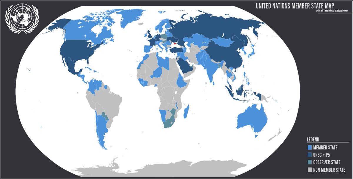 Map of the United Nations as of the 12th of September, 2024