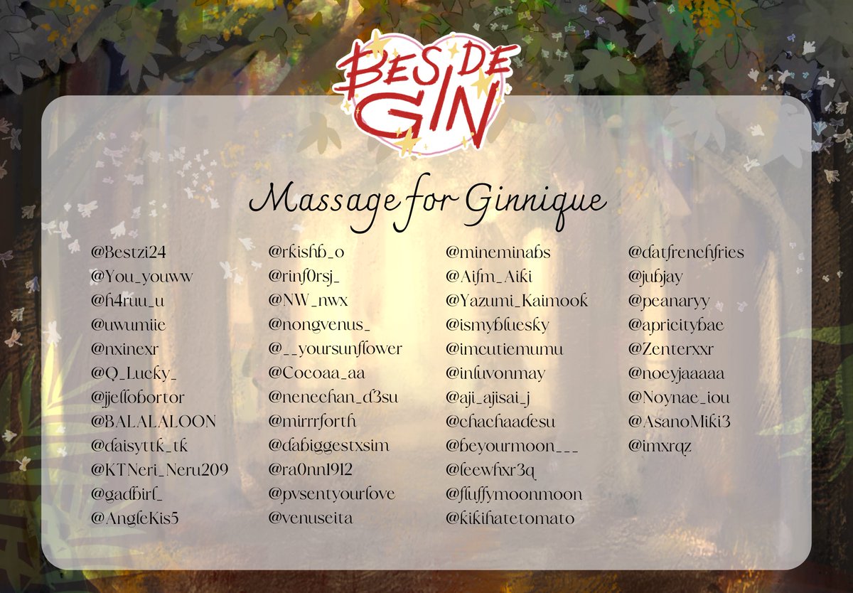 BesideGin's tweet photo. โปรเจคนี้จะไม่สามารถเสร็จสมบูรณ์ได้ถ้าขาดจูนิเปอร์ทุกท่าน ขอบคุณที่มาร่วมกับโปรเจคของพวกเรานะ🌟

#BesideGin #GinniqueARP https://t.co/T0ptloPiDk