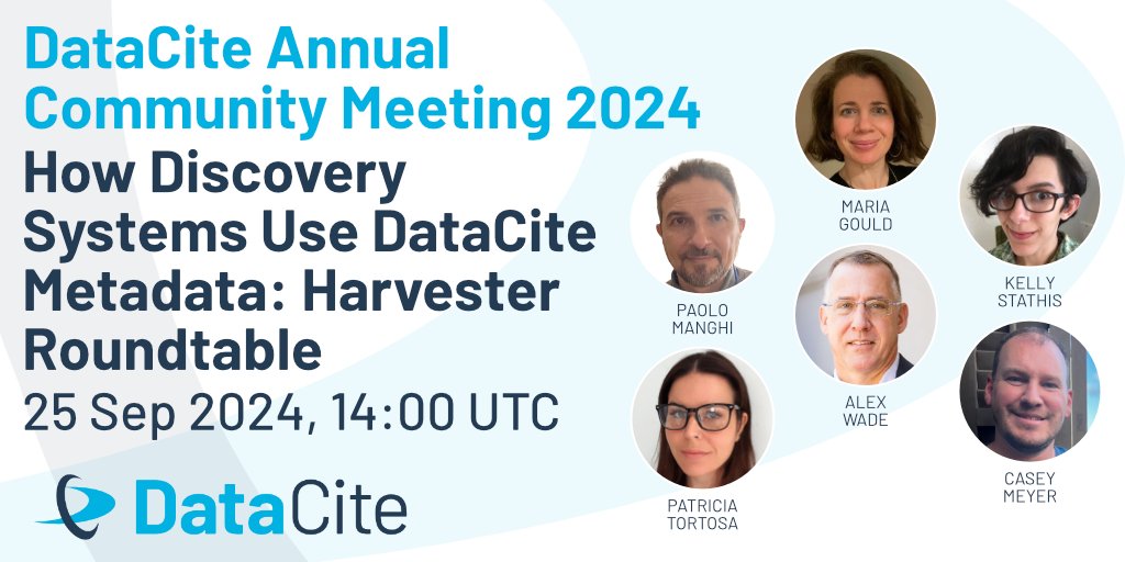 DataCite's tweet image. Curious how discovery and aggregation systems leverage #DataCite metadata? 🤔
Join our upcoming #harvester roundtable discussion! Learn how rich metadata is influencing research discoverability across platforms!
Register &amp;amp; share
datacite.org/event/how-disc…
#DataCite2024 #OpenScience