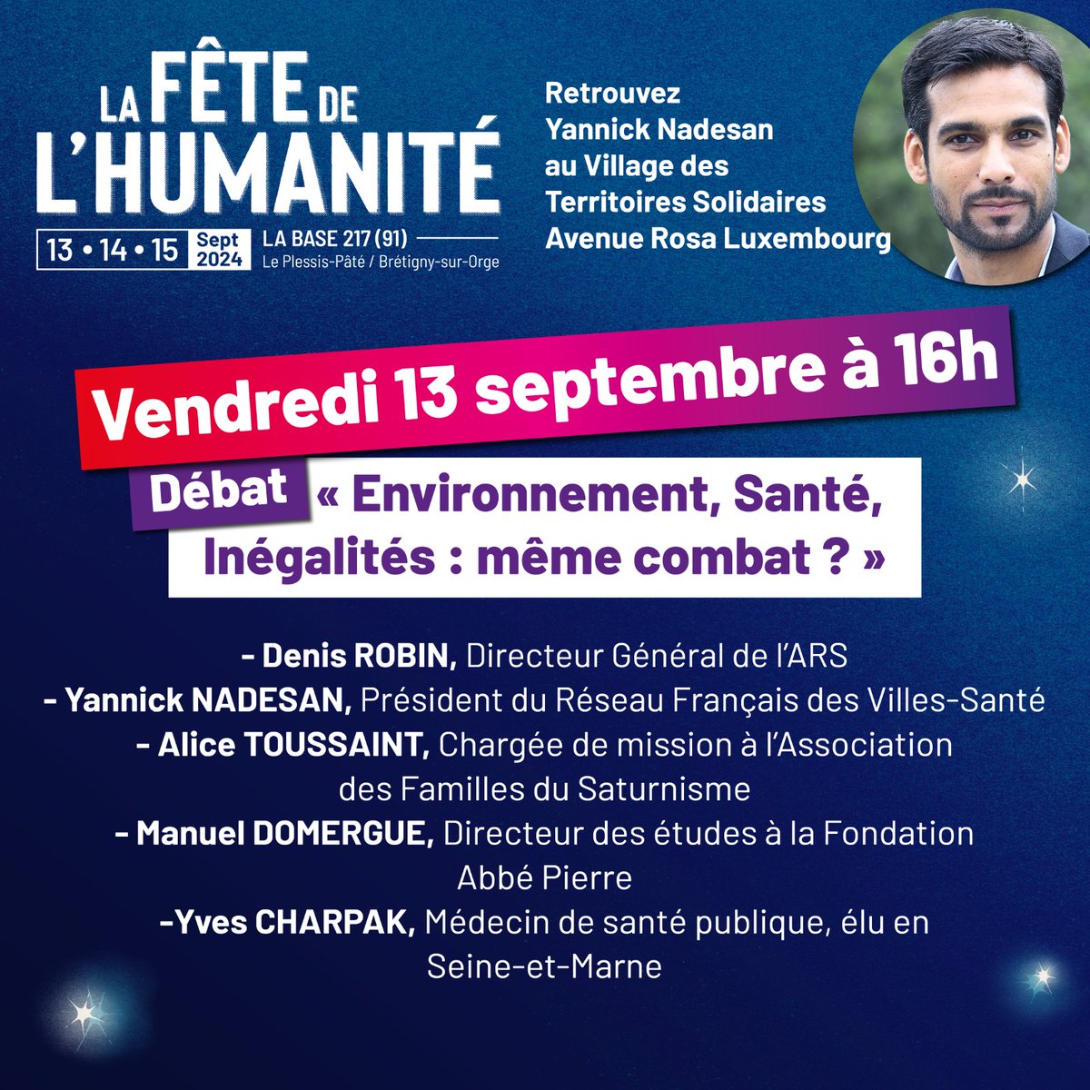 On se retrouve demain à la <a href="/FetedelHumanite/">Fête de l'Humanité</a> pour un beau débat à l'initiative de L'ARS Île-de-France