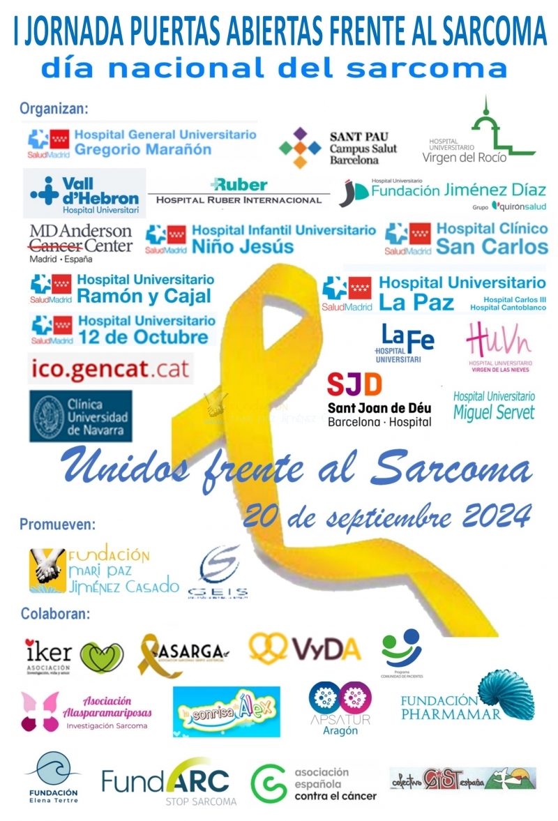 Hoy, Día Nacional del Sarcoma. Únete a nuestro esfuerzo para mejorar la supervivencia y calidad de vida de los pacientes e impulsar la investigación. 🎗️

Ayúdanos a dar visibilidad al sarcoma. ¡Comparte y colabora! 🙌

#DíaNacionalDelSarcoma #Sarcoma #InvestigaciónSarcoma