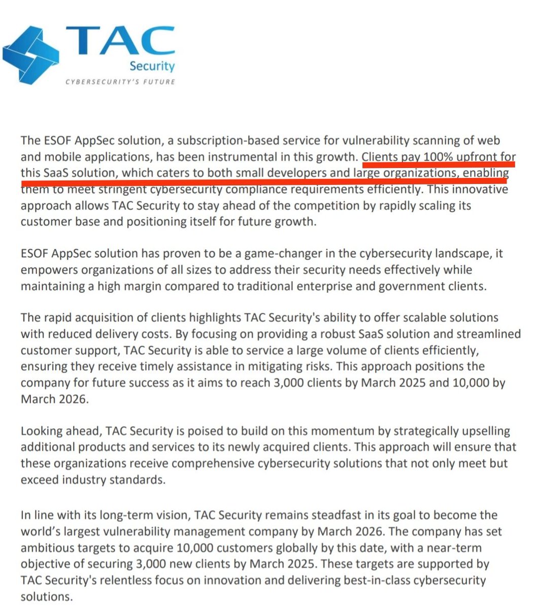 GEMSQUEST's tweet image. 240 clients added in the month of August.
And a total of 1000clients already.
Also clients pay 100% payment upfront for this SaaS solution.
#TACSECURITY
Tac Infosec