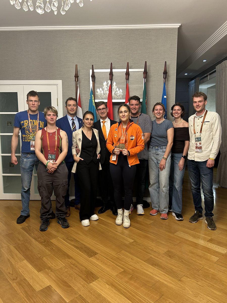 🇳🇱 great to meet with the delegation from the Netherlands participating in the World Nomad Games held in Astana.
The Netherlands has won 3 bronze medals so far. Very proud of our athletes!
<a href="/worldnomadgames/">World Nomad Games</a> 
#WorldNomadGames