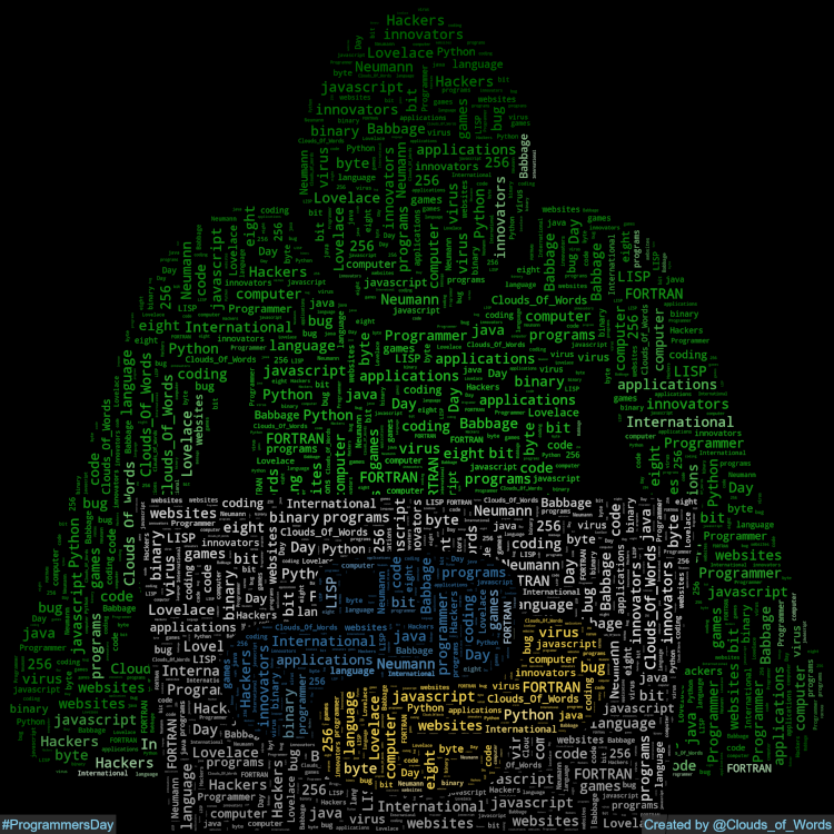 Clouds_Of_Words's tweet photo. 2024-09-12 is #ProgrammersDay #InternationalProgrammersDay #NationalProgrammersDay #DayOfTheProgrammer
#WordCloud #WordCloudArt #DigitalArt #Art #Artwork #Minimalism #Abstract #Collage https://t.co/HJC2aqoMAP