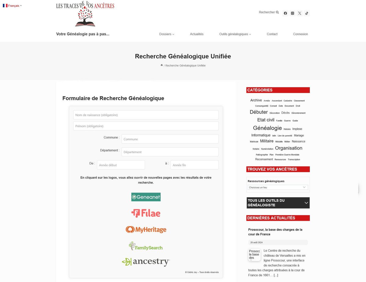 Un métamoteur de recherche généalogique buff.ly/3ATWbHJ #genealogie
