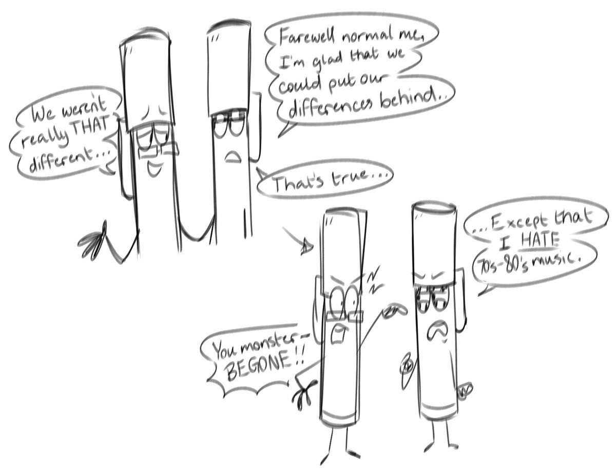 doodlesbawesome's tweet photo. Pen and Evil Pen (very much inspired by Unikitty (shoutout to Richard)) #NickRPS #OC #RockPaperScissorsOC https://t.co/cksqX68EqB