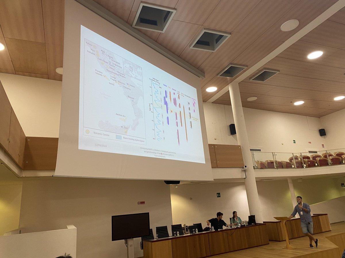 Lorenzo Monaco presenting on the DANTE database of Italian tephra deposits🌋 <a href="/IAVCEI_official/">IAVCEI</a>