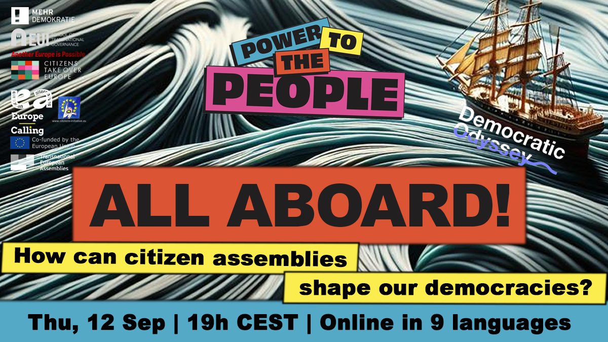 ECIReform's tweet photo. Join us today at 19:00 CEST for a webinar on How citizen assemblies shape our democracies. Part of the Power to the People series, this event explores the role of assemblies in tackling society’s pressing challenges.

📅 Register now: https://t.co/w296SUuHIG https://t.co/n3DYLXYIf6