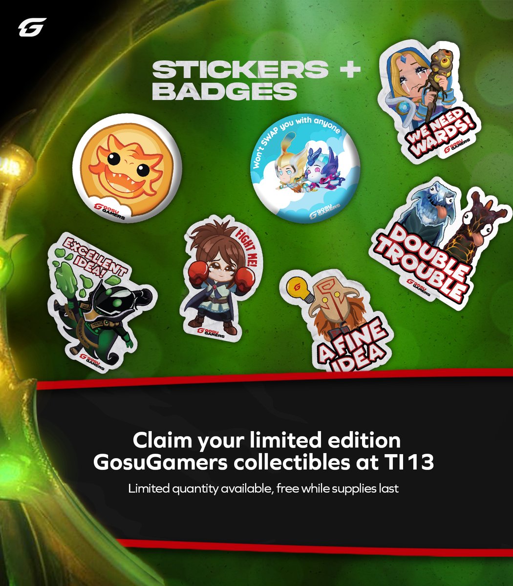 GosuGamers's tweet photo. Exciting news for all Dota 2 fans attending The International 2024 at Royal Arena! We're giving away exclusive badges and stickers right at the venue. Don't miss out on this amazing opportunity to grab some awesome collectibles! Stay tuned for more details on how to snag yours 👌

#Dota2 #TI13