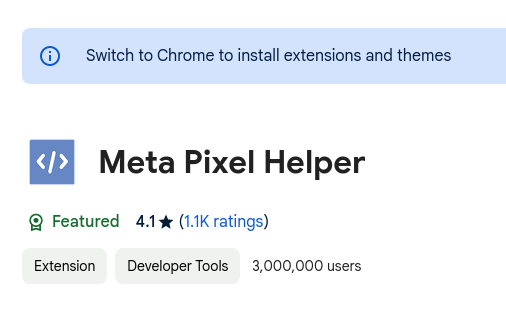 Raouf__Dev's tweet photo. now tell me why tf there's no Meta Pixel Helper extension for @firefox 🙃 i had to DESECRATE my kali linux installation with Chrome spyware just so i can test FB Pixel on my website smh https://t.co/GdvBBpbifC