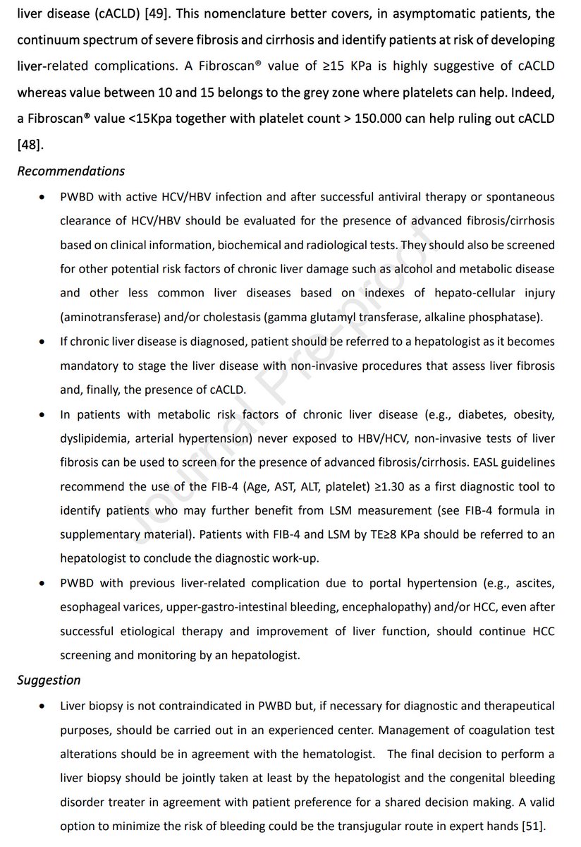 Our guidance document on the management of liver disease in persons with an inherited bleeding disorder is in press in the @JTH. The PDF should be available very soon. A key issue for me is the identification of persons with significant fibrosis. Many hematologists think that