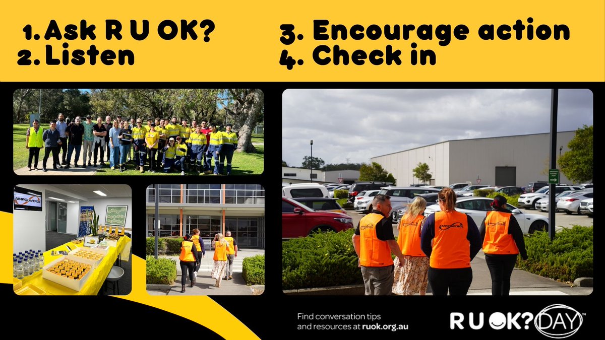 At Ampcontrol, we are committed to creating a safe and supportive working environment. We encourage our people to make meaningful connections and ask R U OK? any day. Check out what R U OK? Day looked like across our sites.