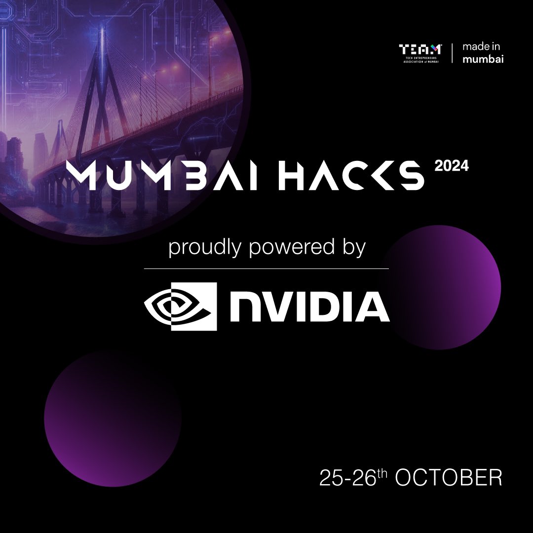aakrit's tweet image. We have news. 

NVIDIA will now power Mumbai Hacks, India&apos;s largest Gen AI Hackathon. 

Mumb-AI :) 🚀

@mumbai_tech_ @NVIDIAAI @harshjain85 @dhruvilsanghvi @vishaldhupar