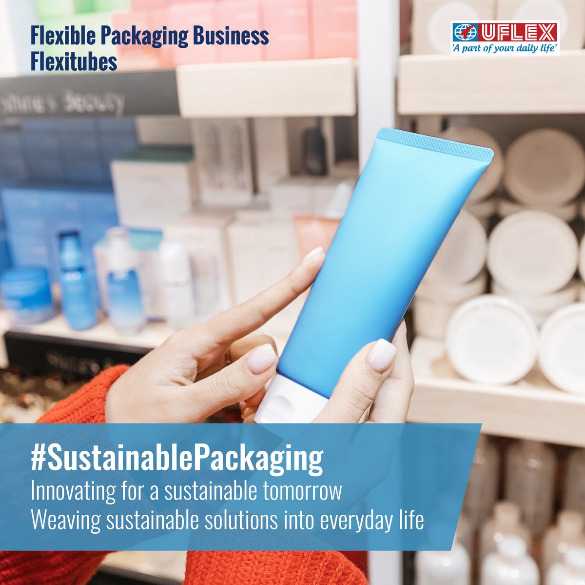 uflexltd's tweet photo. UFlex’s innovative range of eco-friendly and appealing paper-based FlexiTubes has been designed to meet the evolving needs of brands and businesses in the beauty and cosmetics industry.  Connect with us to know more. #SustainablePackaging #UFlexLimited #Flexitubes #Innovation https://t.co/aRLiVqjOEJ