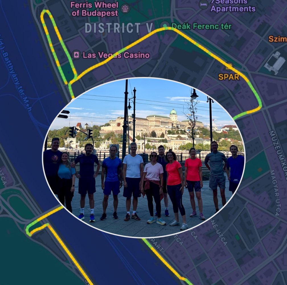 Running along the #Danube river on the 2nd day of the visit of the #EU’s Political and Security Committee in #Hungary. #PSCRunners and their #5K on both banks of the river and the city center of #Budapest 💪🏻 #HU24EU