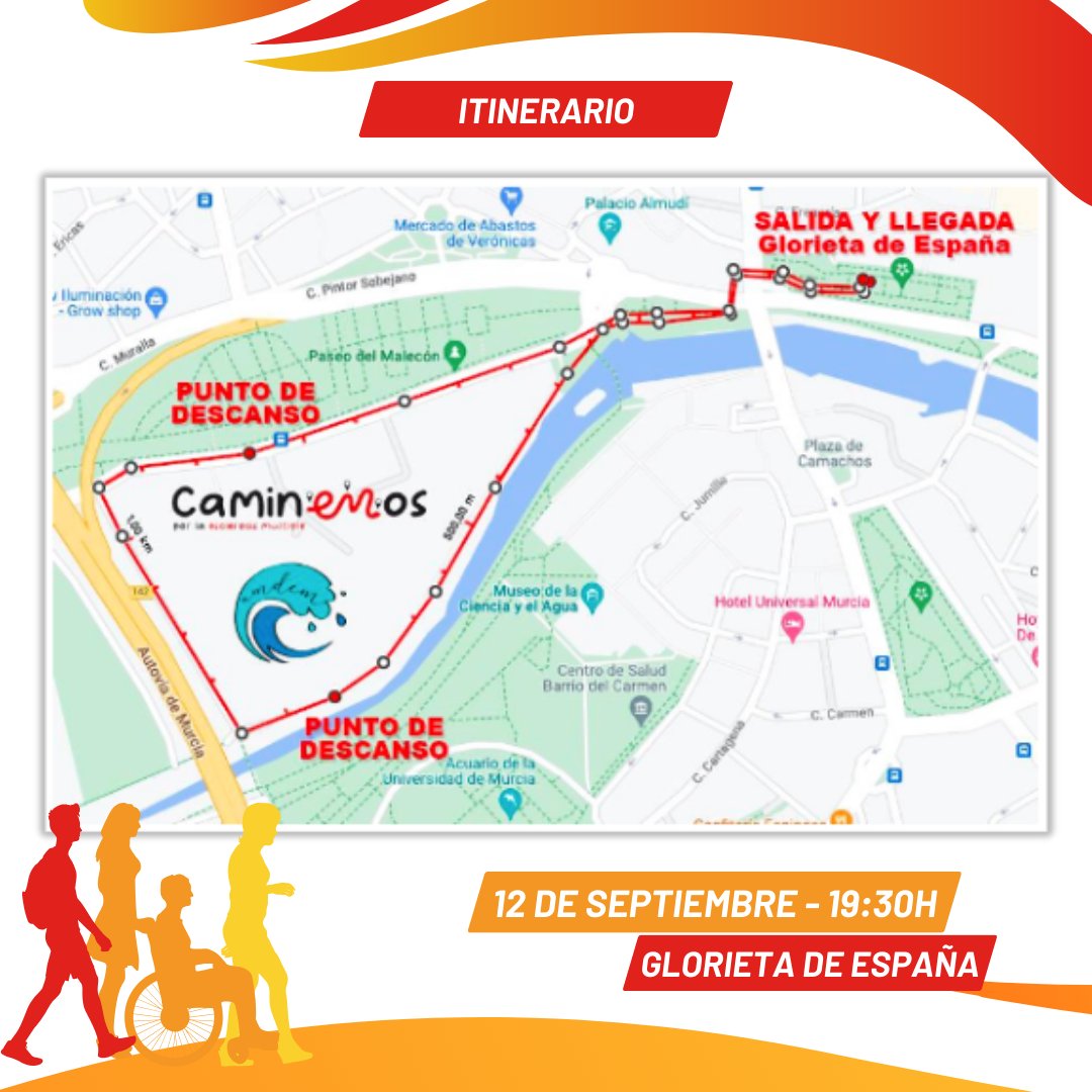 AMDEM_Murcia's tweet photo. ¡Hoy salimos juntos, caminEMos por la Esclerosis Múltiple! 👏🚶🏼♀️
Estaremos a partir de las 19:30h en la Glorieta de España, frente al @AytoMurcia repartiendo las camisetas que han sido reservadas previamente.
¿Preparados/as? 🏁 ¡Esta tarde nos vemos!
#AMDEM #Murcia #feriamurcia https://t.co/QCnDafskKP