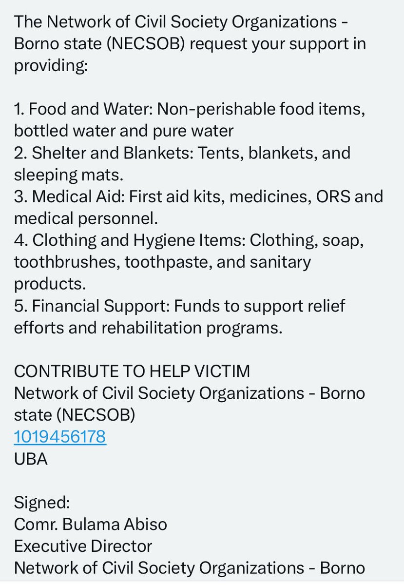 alouibrahim92's tweet photo. Good morning Patriots. Kindly find the requirements and account details of where to send your noble donation for God and Country . #BornoCaravanOfHope God Bless us all. https://t.co/s6OvXWsFuS