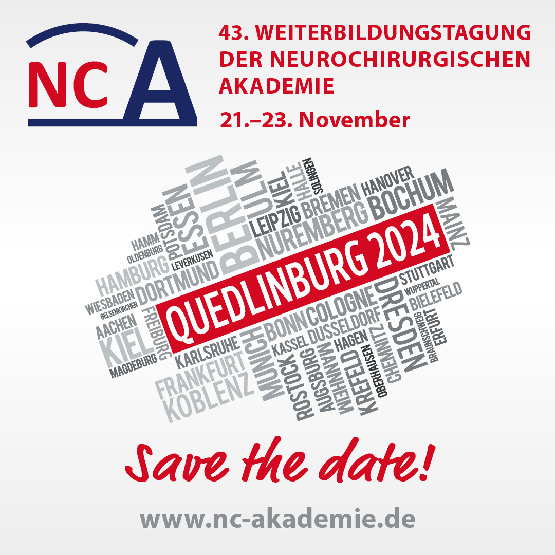 DieDGNC's tweet photo. #Savethedate 🗓️
The "43. Weiterbildungstagung der NC-Akademie" will take place from 21–23 November 2024. Registration is already open - early bird tickets are available until 30 September 2024!
Get all information here: https://t.co/0yCovBzmVK
#DGNC #neurosurgery #neuroscience #neurology #science
