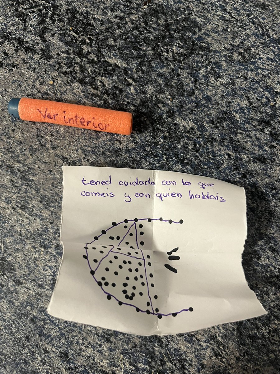 cómo interpretaríais esto que nos han dejado en el buzón dentro de una bala de juguete? 

A) Juego de niños 
B) Amenaza de un vecino 
C) La historia que os inventéis…

Haz tu magia, X