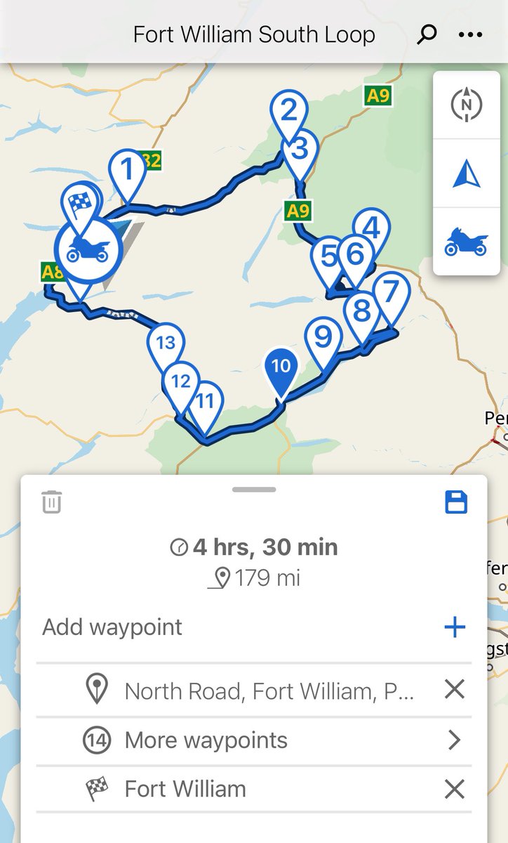And here’s today’s loop from Fort William…

#R1250GSA #MakeLifeARide #SpiritOfGS #BMWMotorrad #LEJOG #NC500 #Scotland #BMW