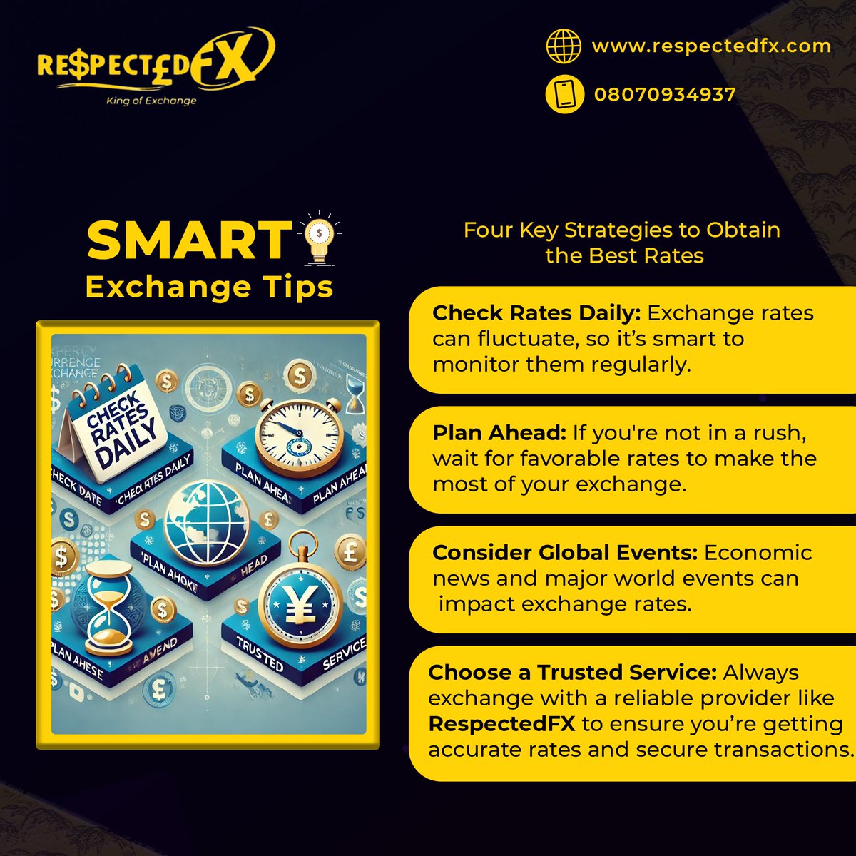 Respectedfx's tweet photo. Did you know that small changes can add up to big savings? By following our expert tips, you can make the most of your exchange rates and take control of your finances. Start planning your next adventure today!
#FinancialFreedom #ExchangeRateTips #CurrencyExchange #TopRates https://t.co/Q5Ib2G0JXt