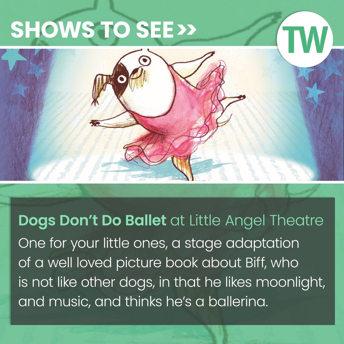 Among our recommended shows to see in London this week: 'Dogs Don't Do Ballet' at Little Angel Theatre from 13 Sep-16 Nov.

Get more show tips here: bit.ly/3XxQmsu

<a href="/LittleATheatre/">Little Angel Theatre</a>