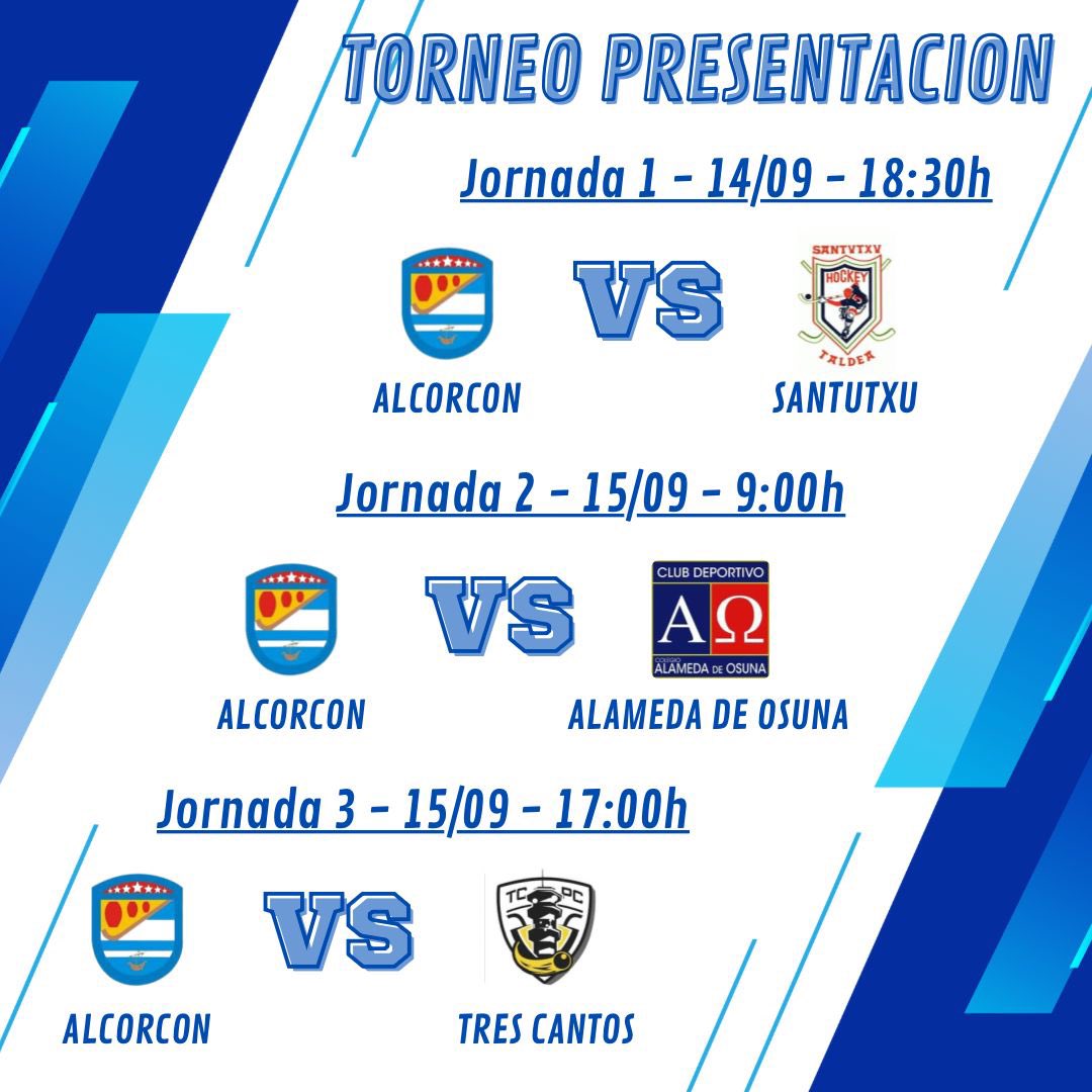 AlcorconCP's tweet photo. 📢¡Torneo Presentación!

Este fin de semana ven a Santo Domingo, a la presentación del equipo OK Bronce antes de la temporada oficial 🏆

Además, también se disputarán los torneos de las categorías Juvenil, Junior y 1a Autonómica

💛💙 ¡Arriba ese #Alcorcón! 💛💙

#HockeyPatines https://t.co/KdNGWATvGS