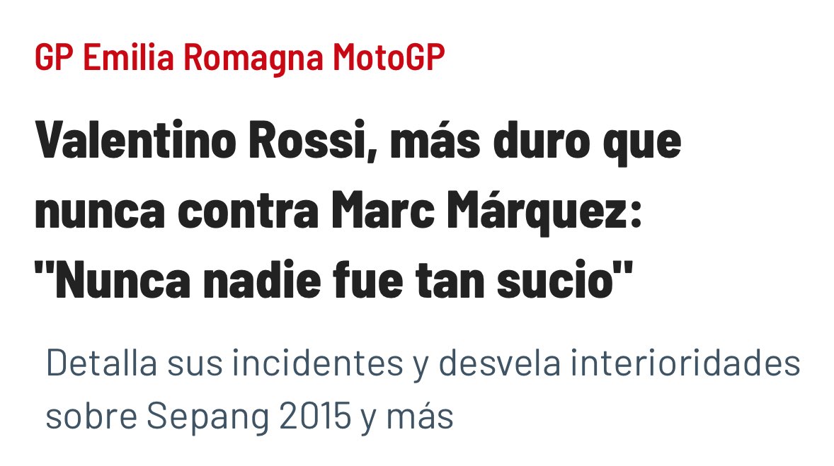 Rossi ese/a ex que nunca superó la relación.

Cuánto lo has hecho bailar <a href="/marcmarquez93/">Marc Márquez</a>. El tío sigue rabiando años y años después.